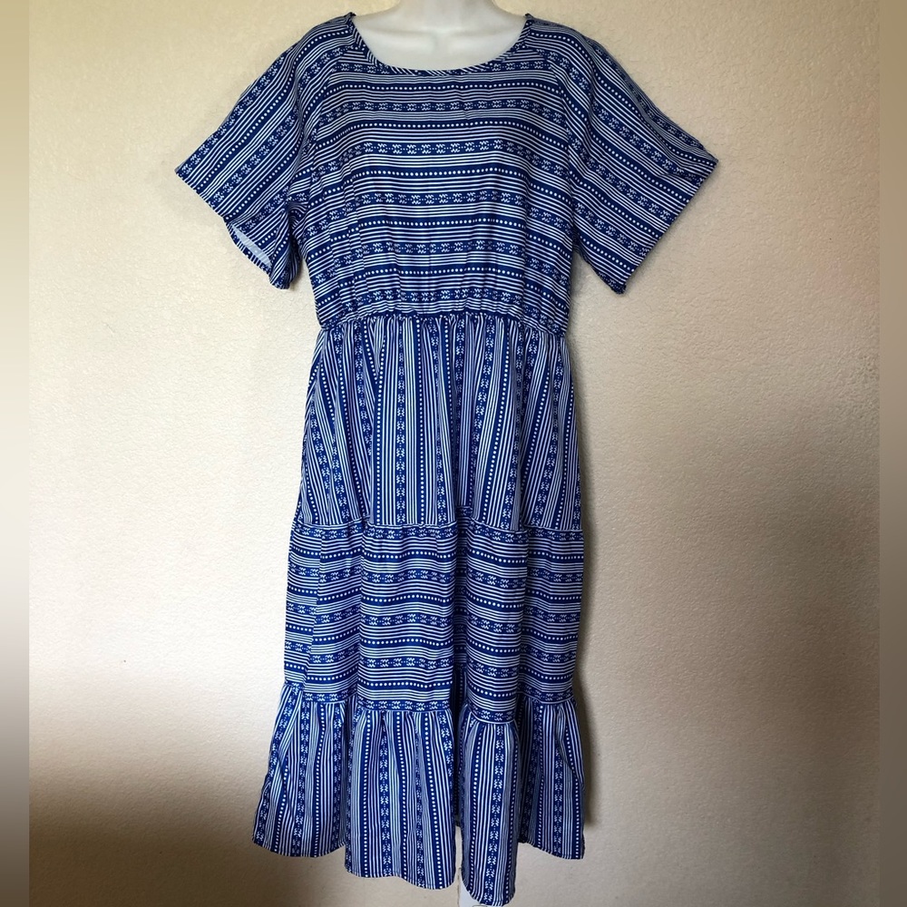 Blue Patterned Dress